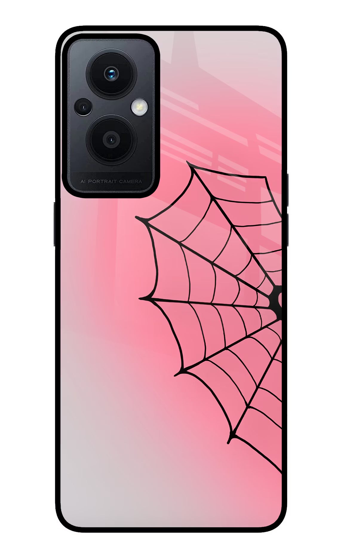 Pink Web Oppo F21 Pro 5G Glass Case