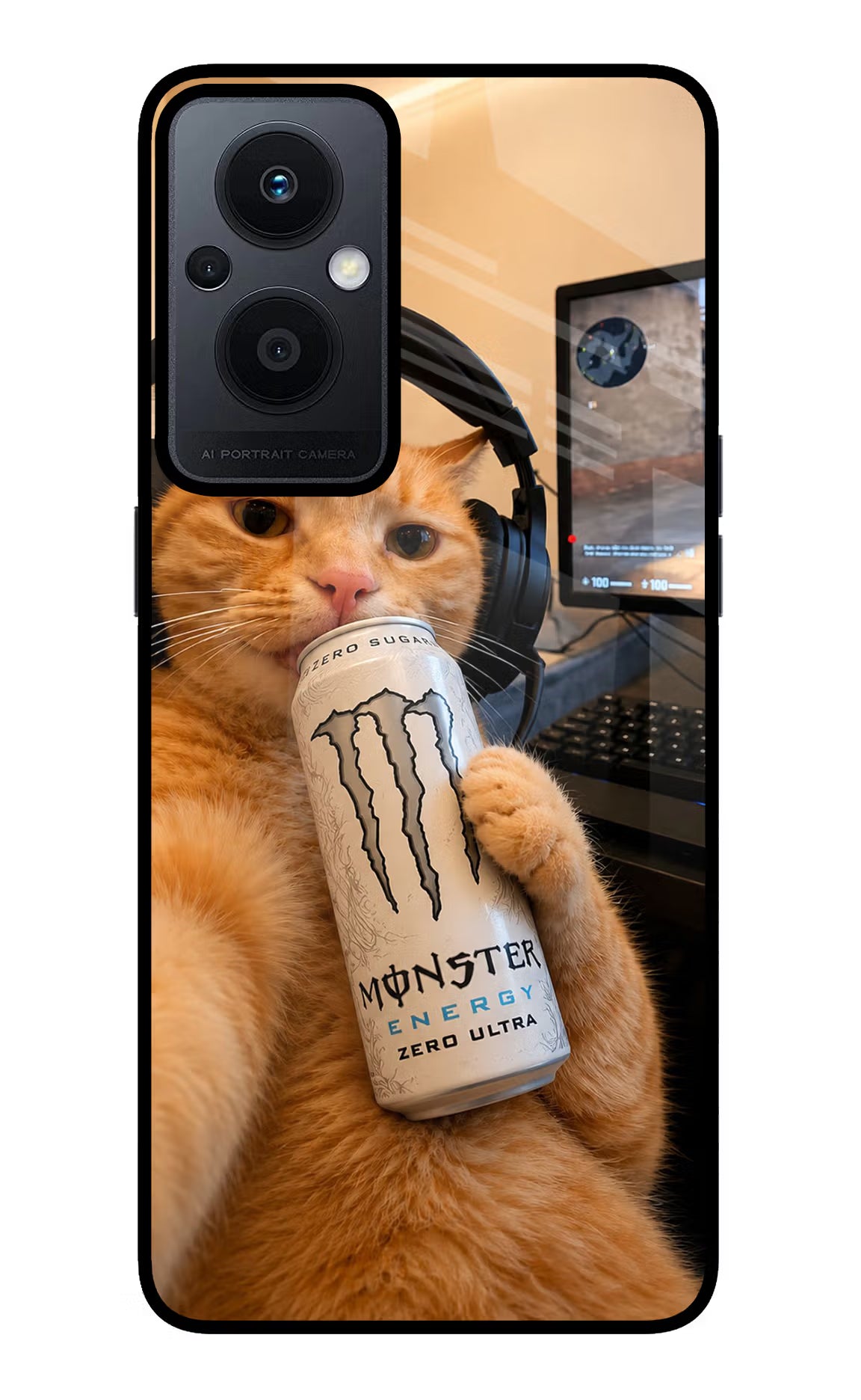 Gamer Cat Energy Oppo F21 Pro 5G Glass Case