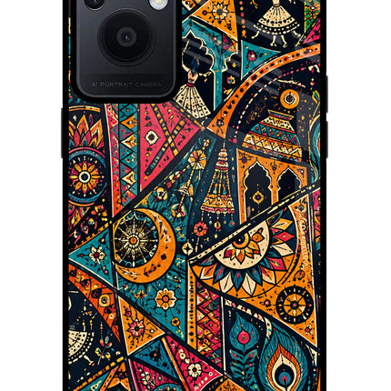 Folk Print Oppo F21 Pro 5G Glass Case