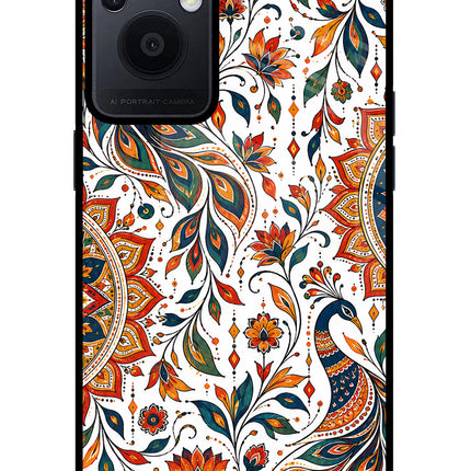 White Mayura Oppo F21 Pro 5G Glass Case