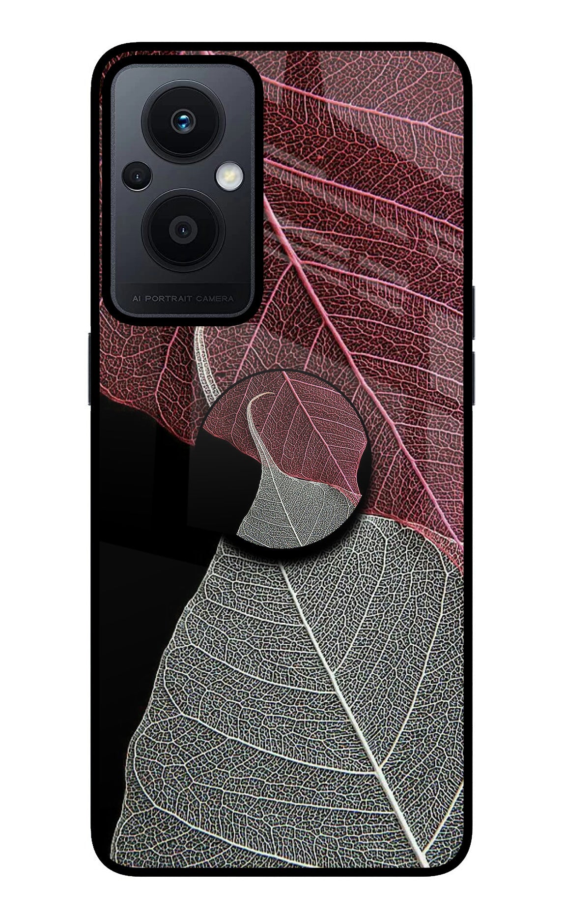 Leaf Pattern Oppo F21 Pro 5G Glass Case