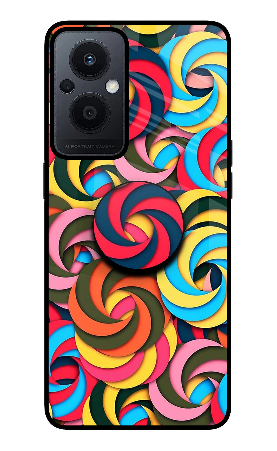 Spiral Pattern Oppo F21 Pro 5G Glass Case