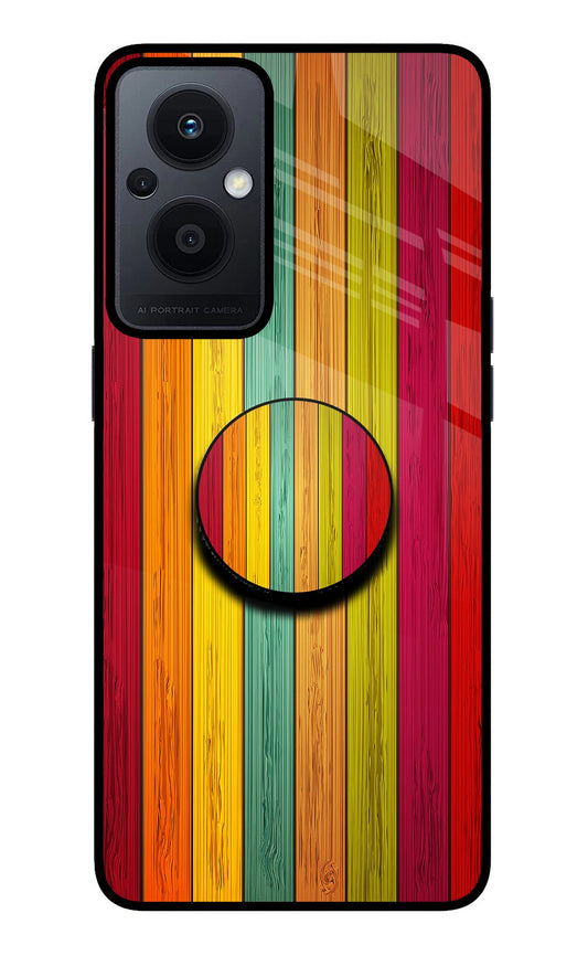 Multicolor Wooden Oppo F21 Pro 5G Glass Case