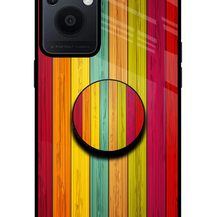 Multicolor Wooden Oppo F21 Pro 5G Pop Case by Casekaro