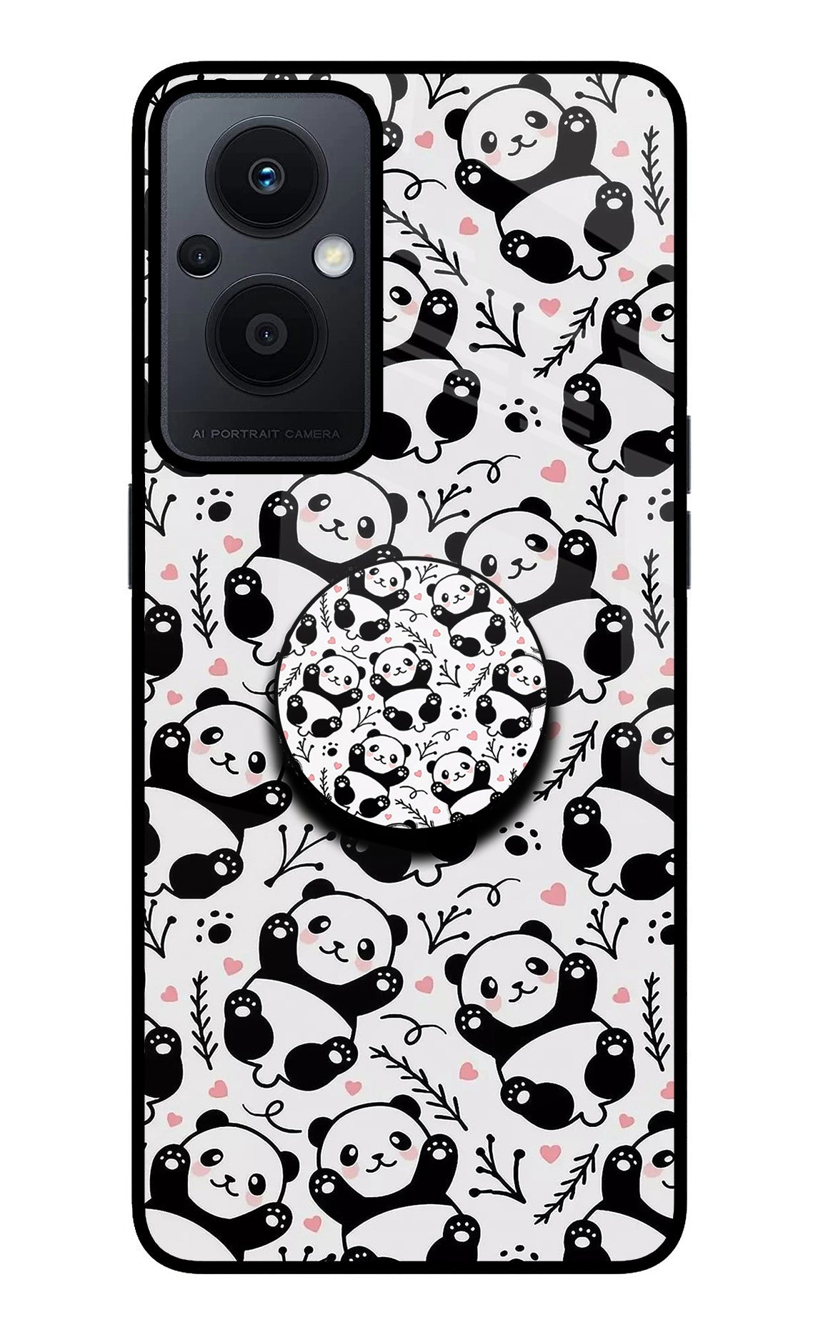 Cute Panda Oppo F21 Pro 5G Glass Case