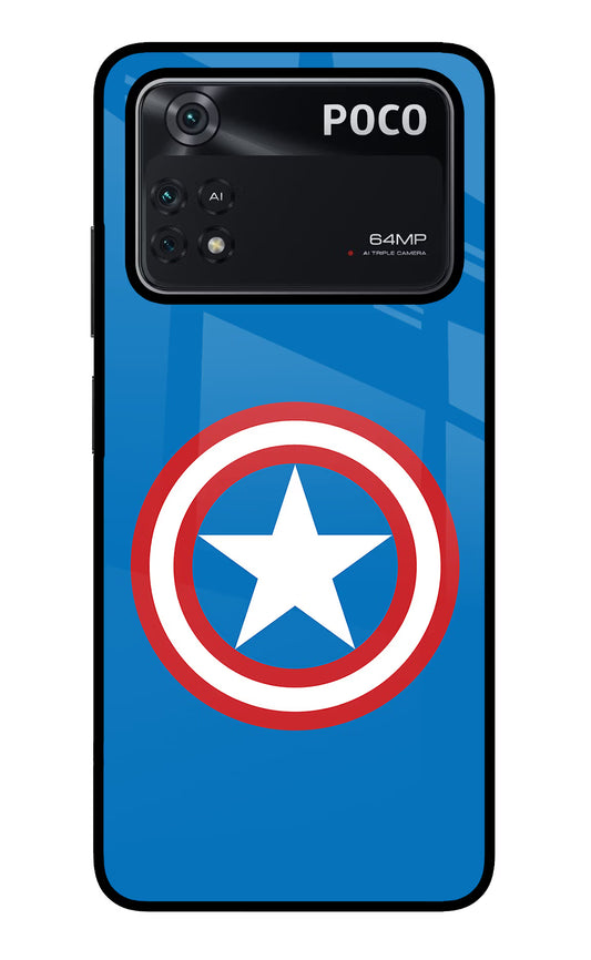 Captain America Logo Poco M4 Pro 4G Glass Case