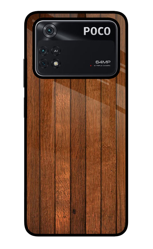 Wooden Artwork Bands Poco M4 Pro 4G Glass Case