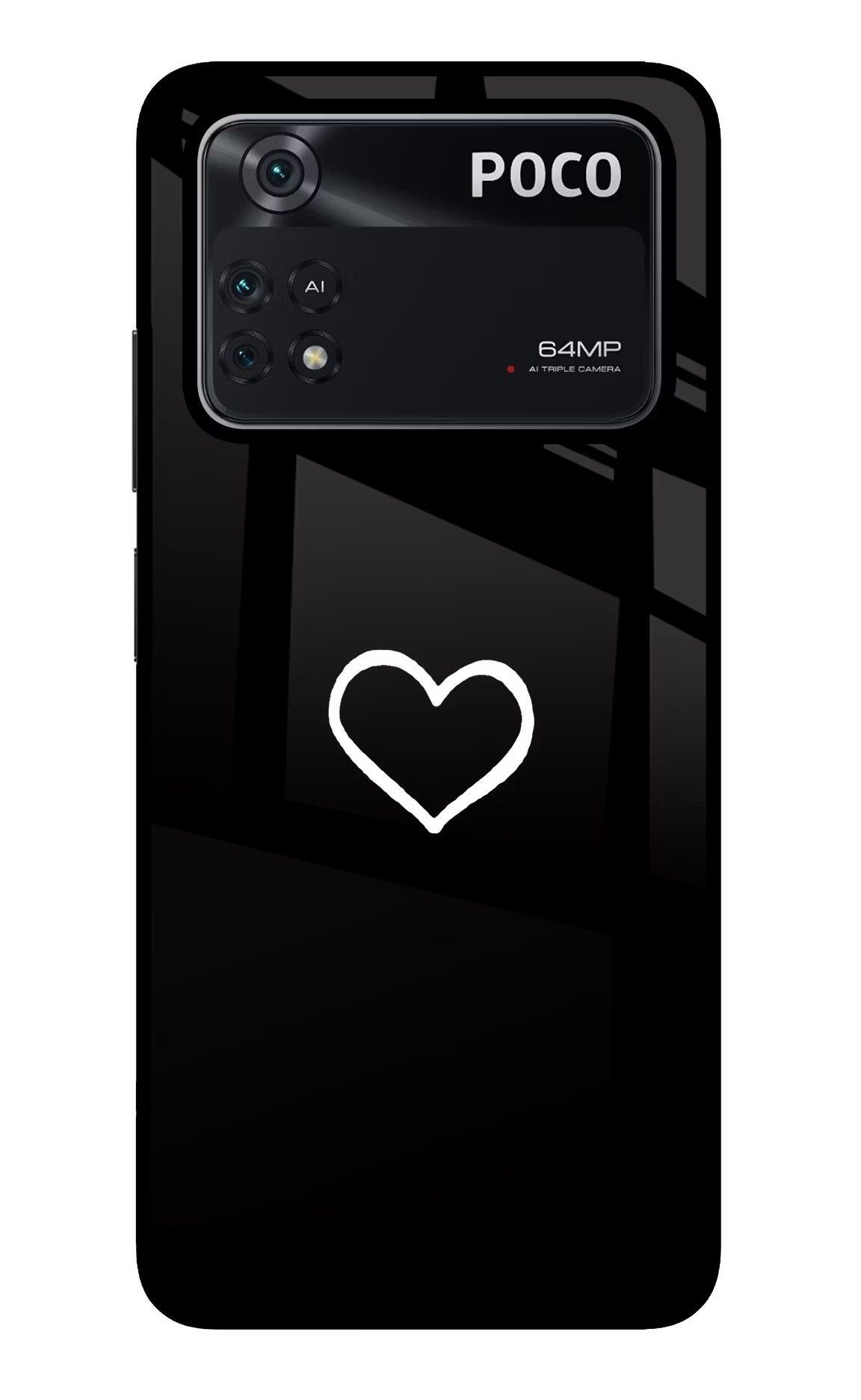 Heart Poco M4 Pro 4G Glass Case