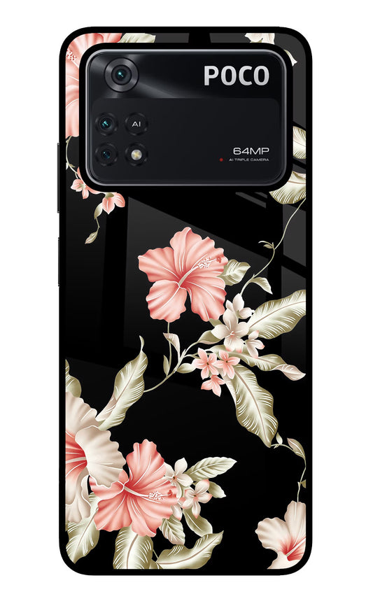 Flowers Poco M4 Pro 4G Glass Case