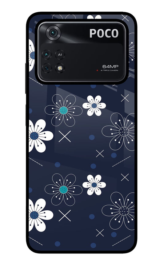Flowers Poco M4 Pro 4G Glass Case