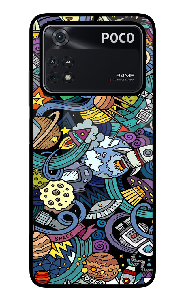 Space Abstract Poco M4 Pro 4G Glass Case