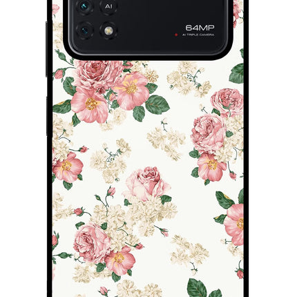 Flowers Poco M4 Pro 4G Glass Case