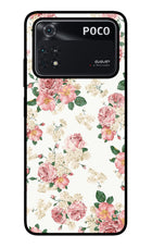 Flowers Poco M4 Pro 4G Glass Case