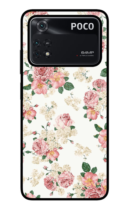 Flowers Poco M4 Pro 4G Glass Case