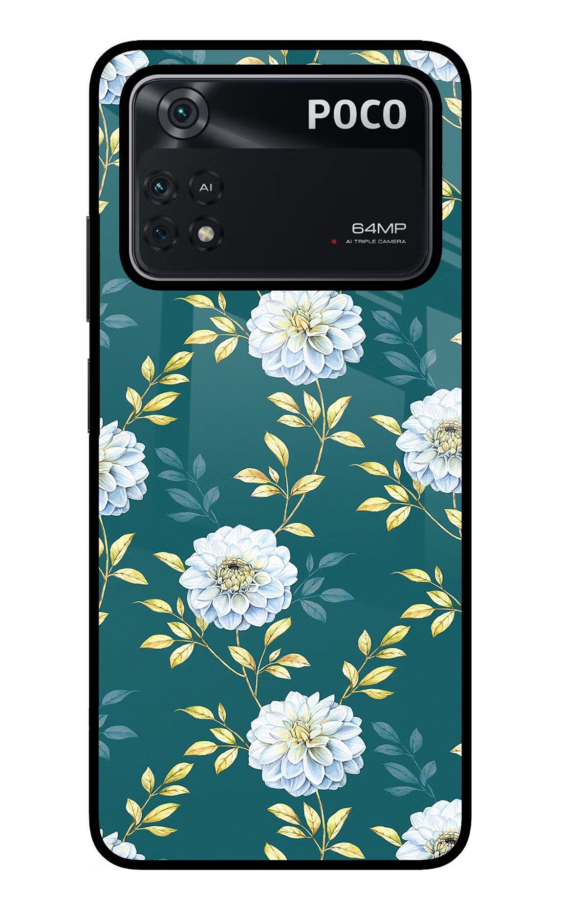 Flowers Poco M4 Pro 4G Glass Case