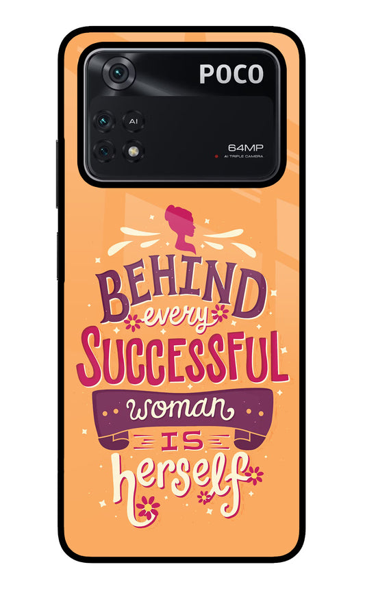 Behind Every Successful Woman There Is Herself Poco M4 Pro 4G Glass Case