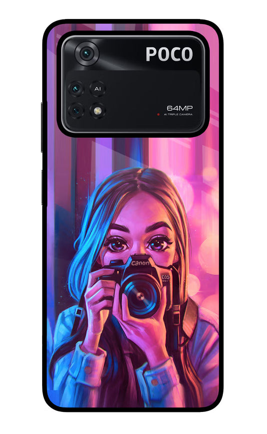 Girl Photographer Poco M4 Pro 4G Glass Case