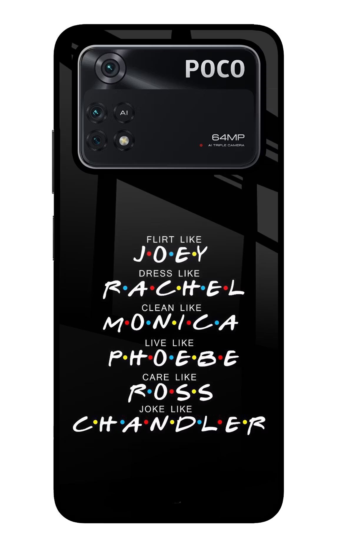 FRIENDS Character Poco M4 Pro 4G Glass Case