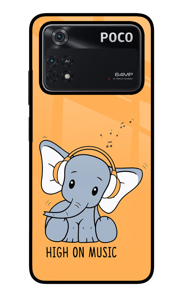 High On Music Poco M4 Pro 4G Glass Case