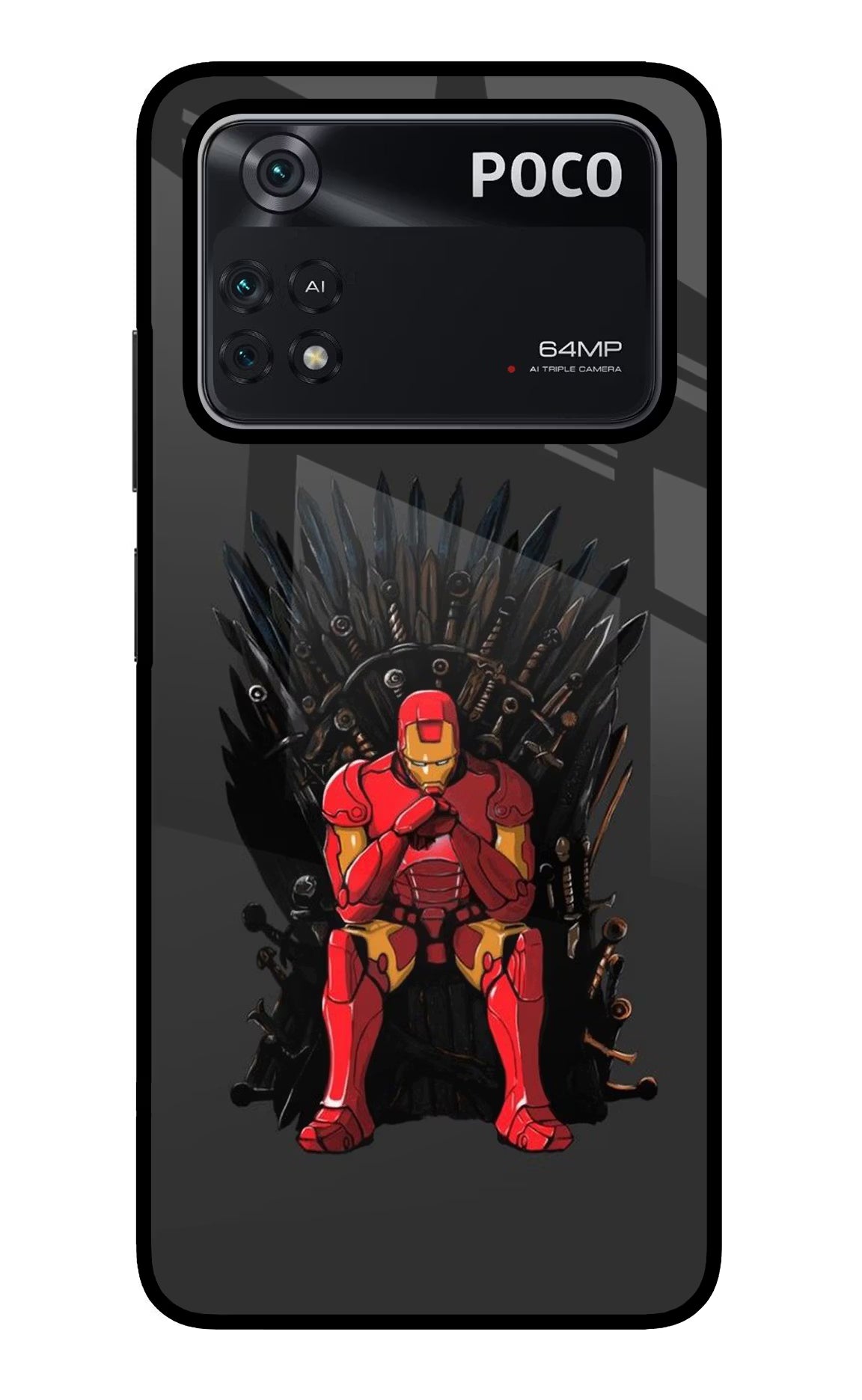 Ironman Throne Poco M4 Pro 4G Glass Case