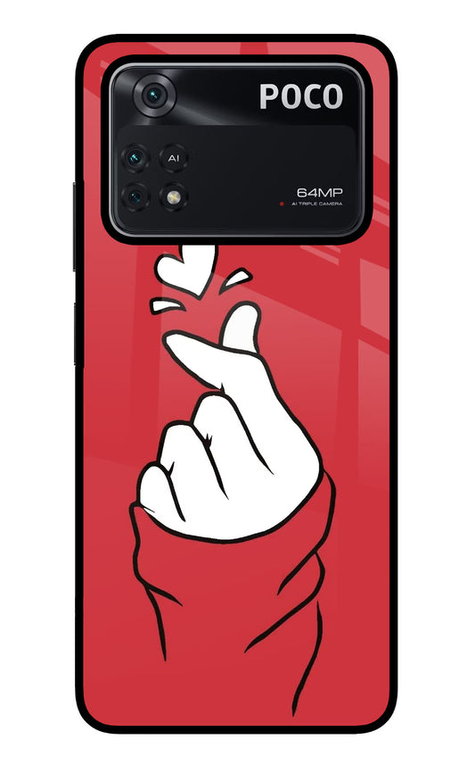 Korean Love Sign Poco M4 Pro 4G Glass Case
