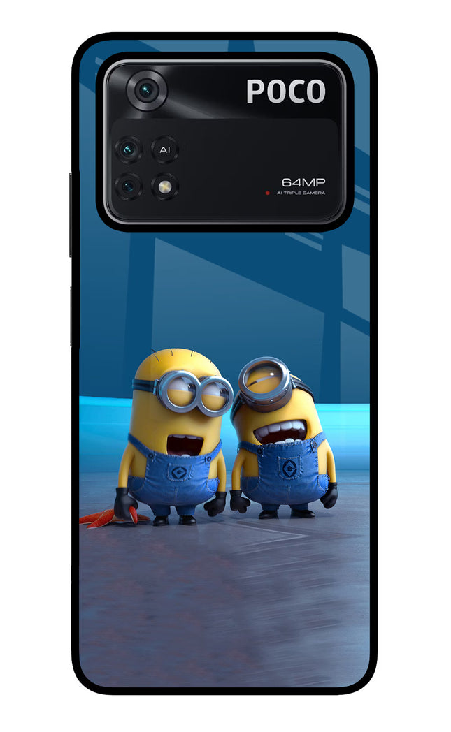 Minion Laughing Poco M4 Pro 4G Glass Case