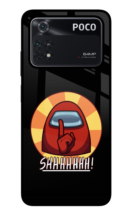 Among Us Shhh! Poco M4 Pro 4G Glass Case
