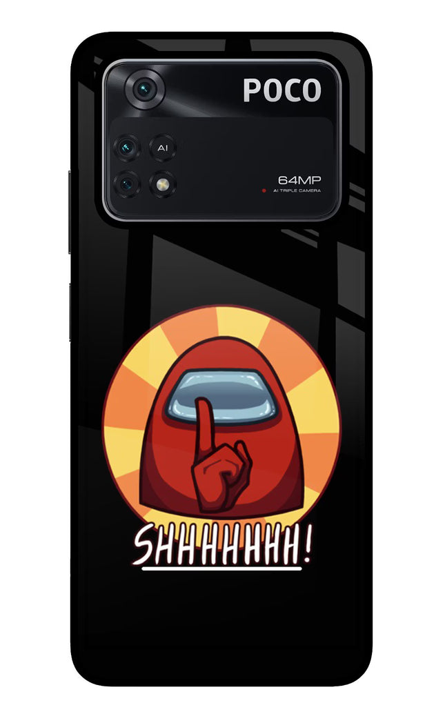 Among Us Shhh! Poco M4 Pro 4G Glass Case