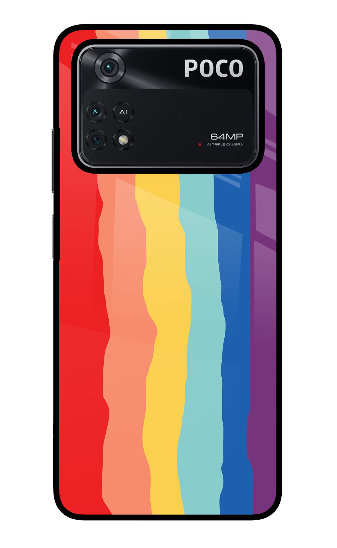 Rainbow Poco M4 Pro 4G Glass Case