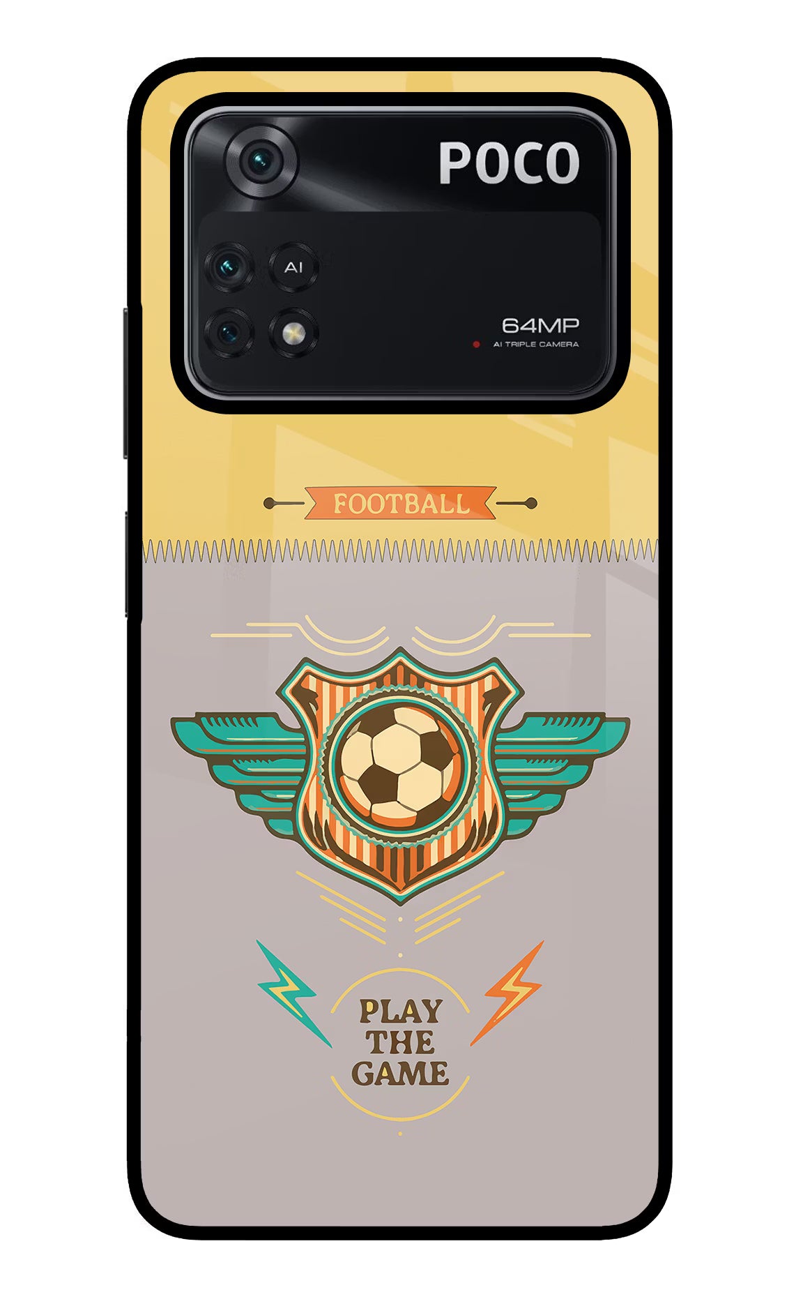 Football Poco M4 Pro 4G Glass Case