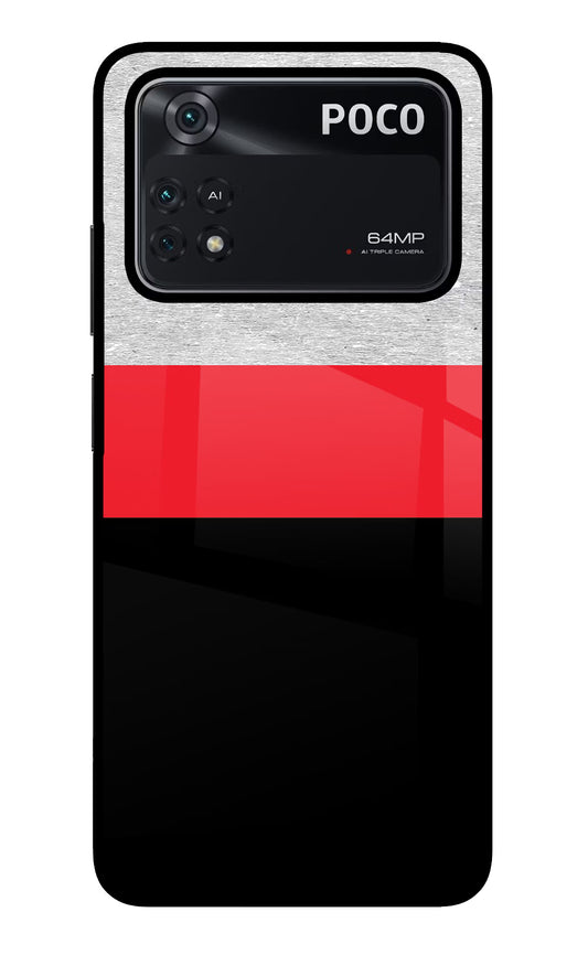 Tri Color Pattern Poco M4 Pro 4G Glass Case