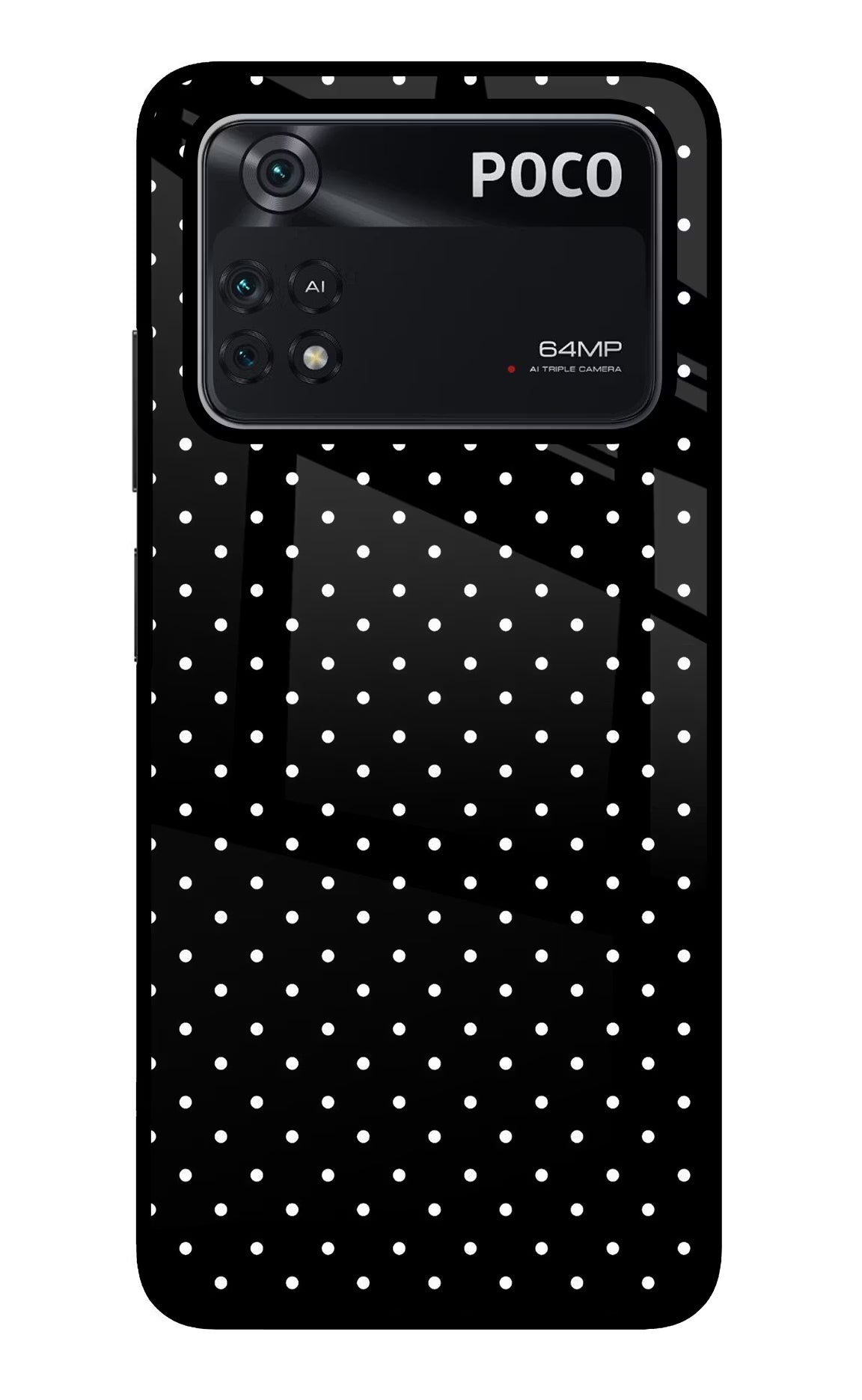 White Dots Poco M4 Pro 4G Glass Case