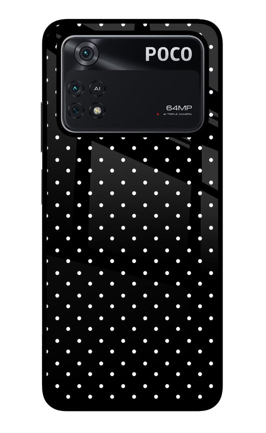 White Dots Poco M4 Pro 4G Glass Case
