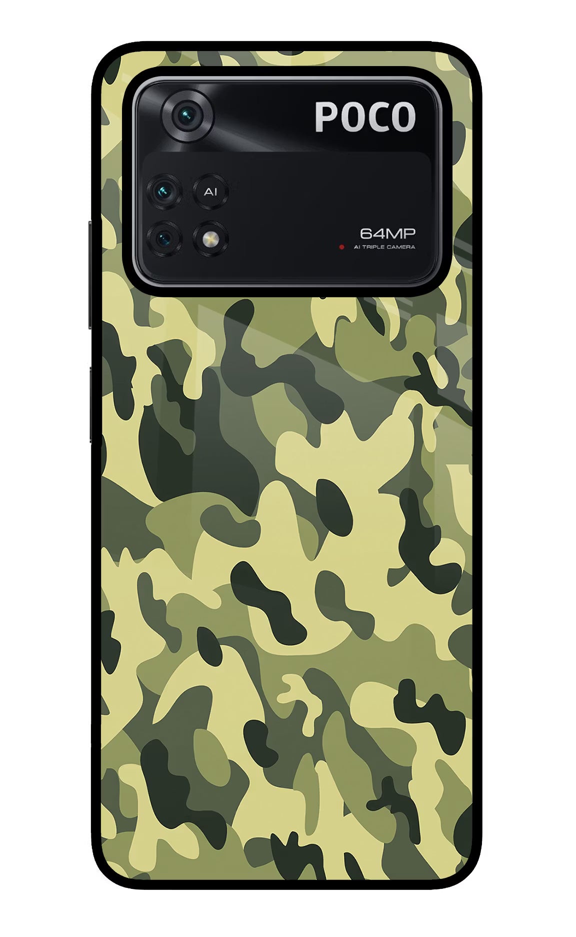 Camouflage Poco M4 Pro 4G Glass Case