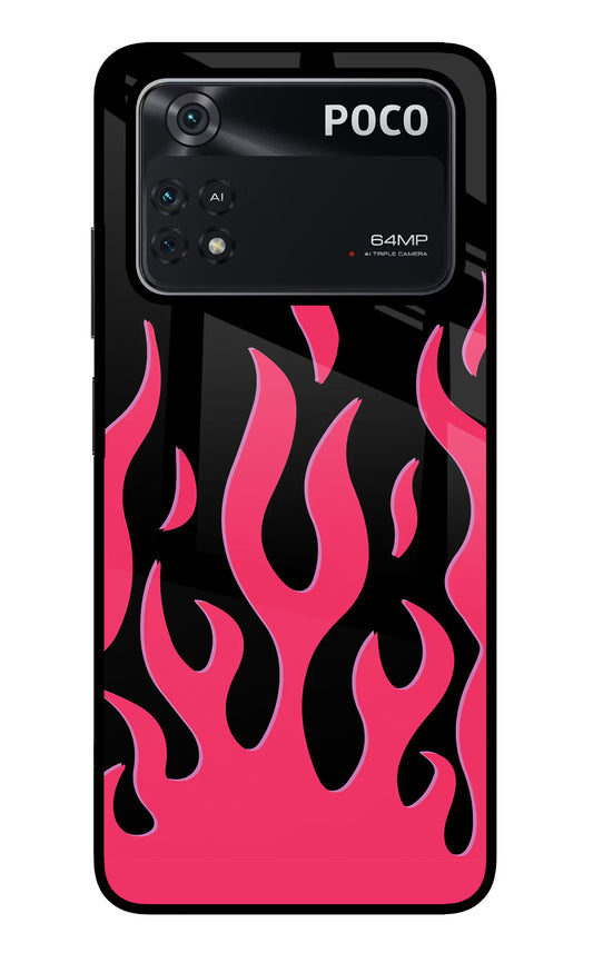 Fire Flames Poco M4 Pro 4G Glass Case