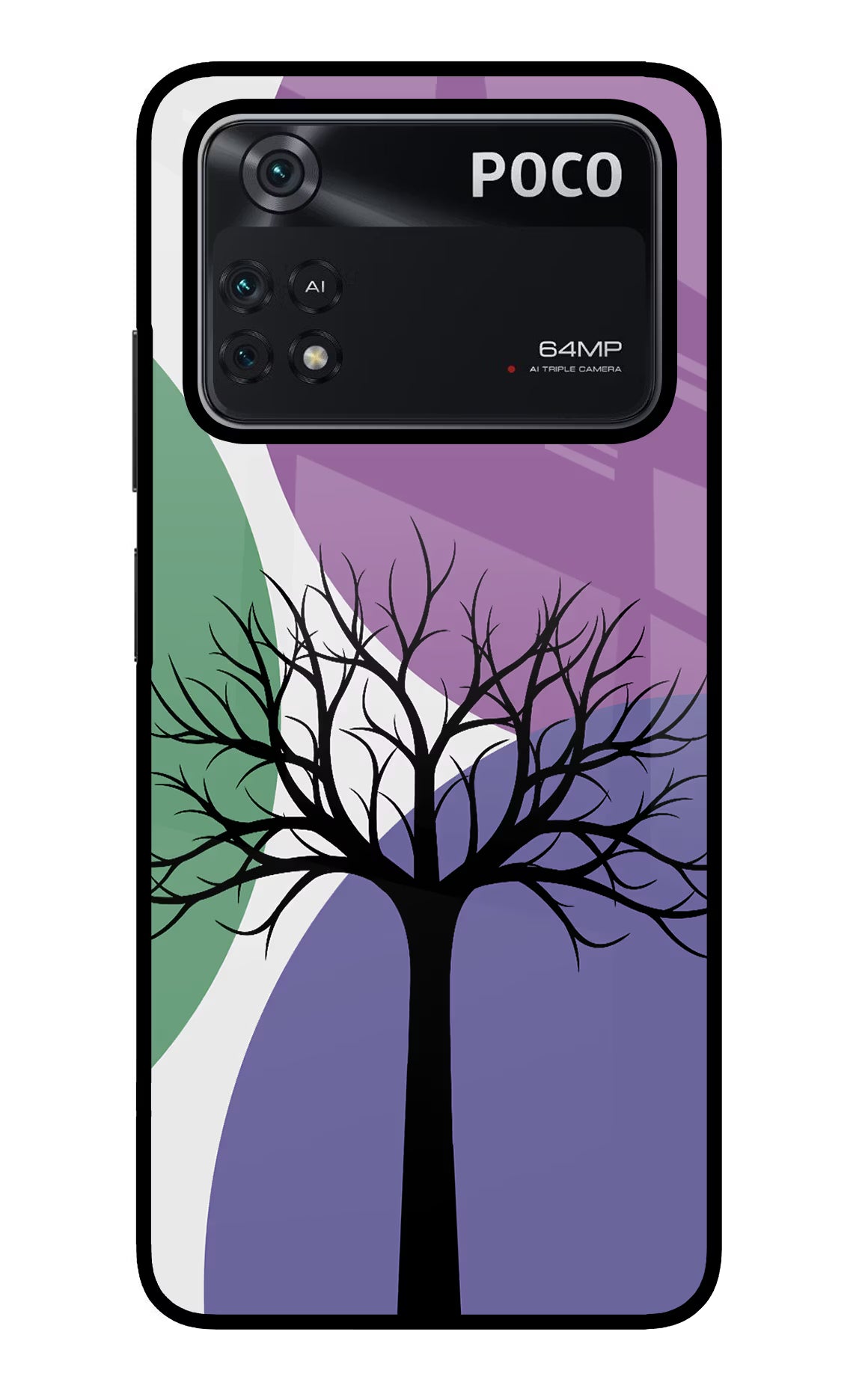 Tree Art Poco M4 Pro 4G Glass Case