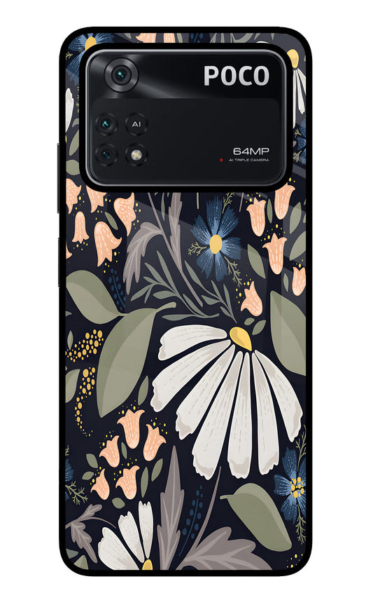 Flowers Art Poco M4 Pro 4G Glass Case