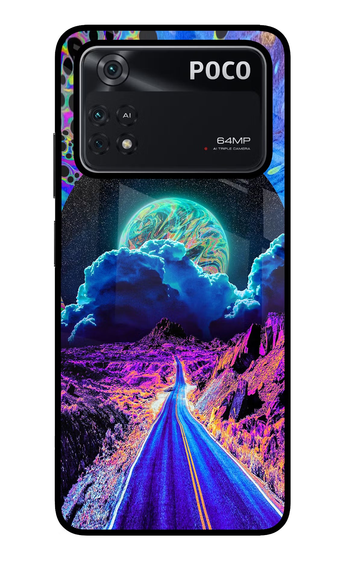 Psychedelic Painting Poco M4 Pro 4G Glass Case