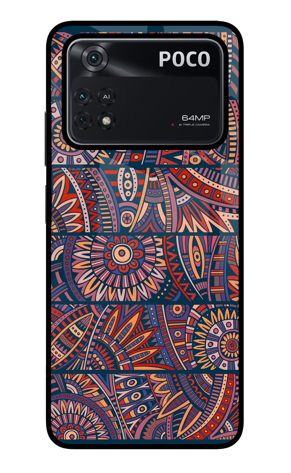 African Culture Design Poco M4 Pro 4G Glass Case
