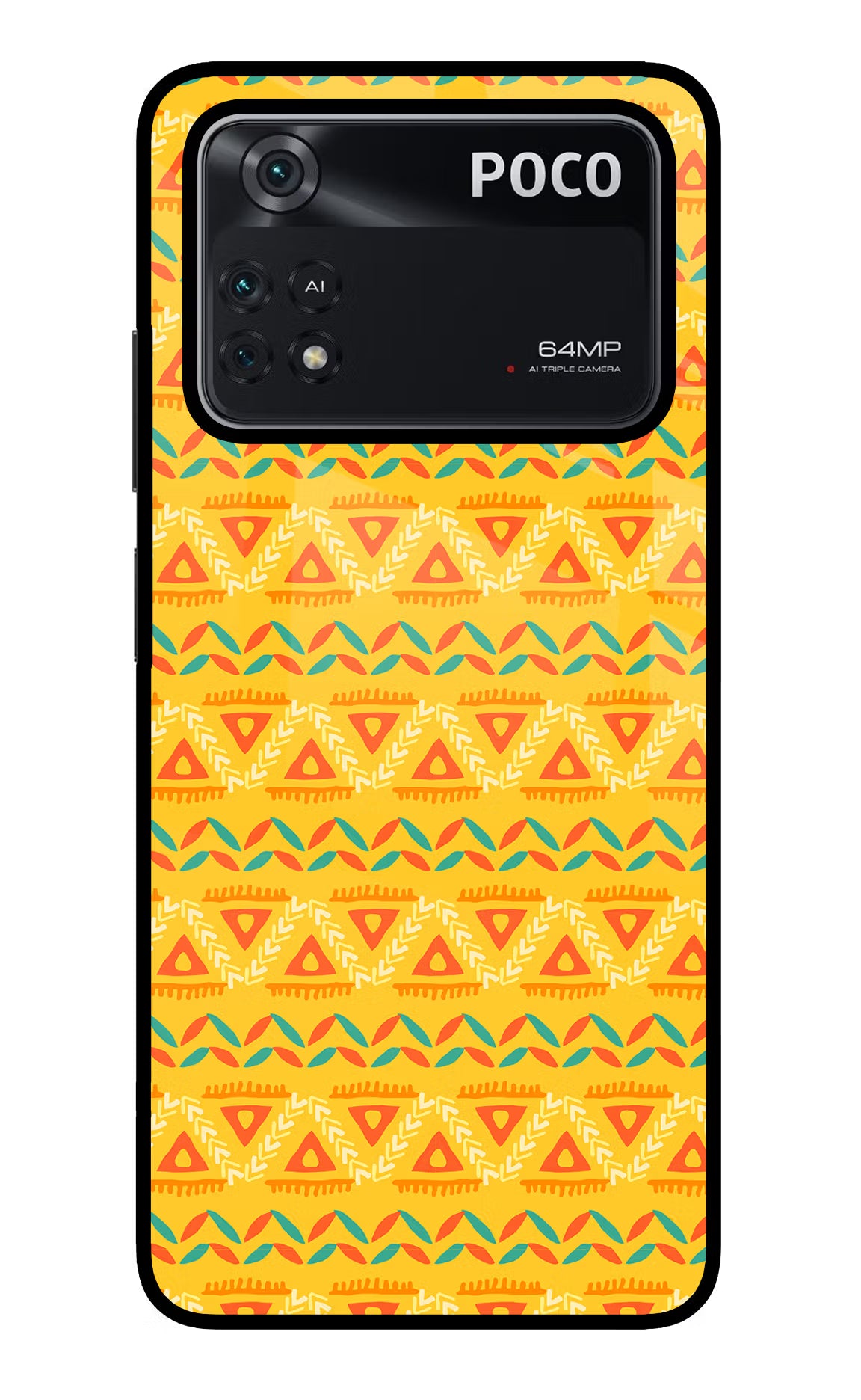 Tribal Pattern Poco M4 Pro 4G Glass Case