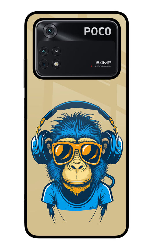 Monkey Headphone Poco M4 Pro 4G Glass Case