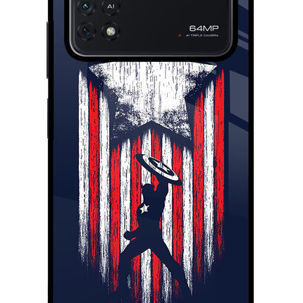 Captain America Marvel Art Poco M4 Pro 4G Glass Case