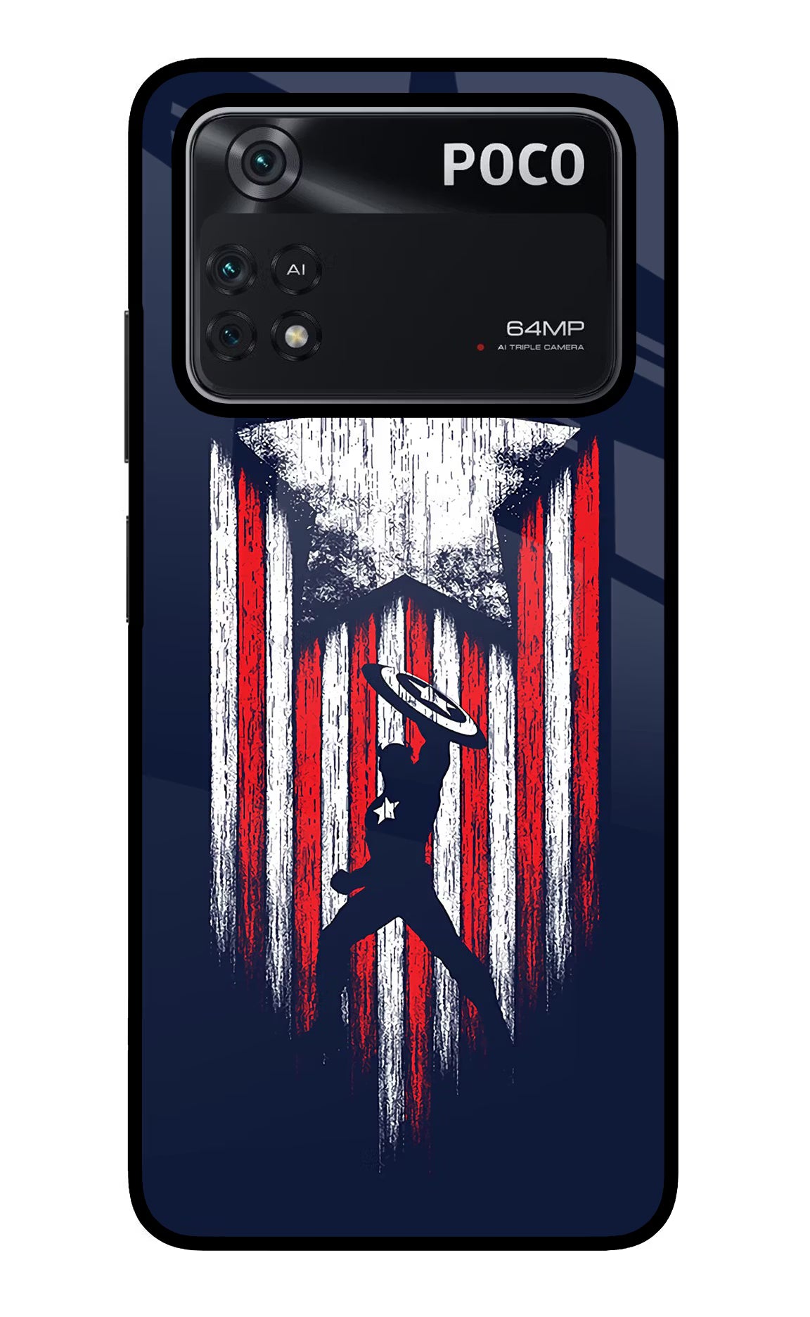 Captain America Marvel Art Poco M4 Pro 4G Glass Case
