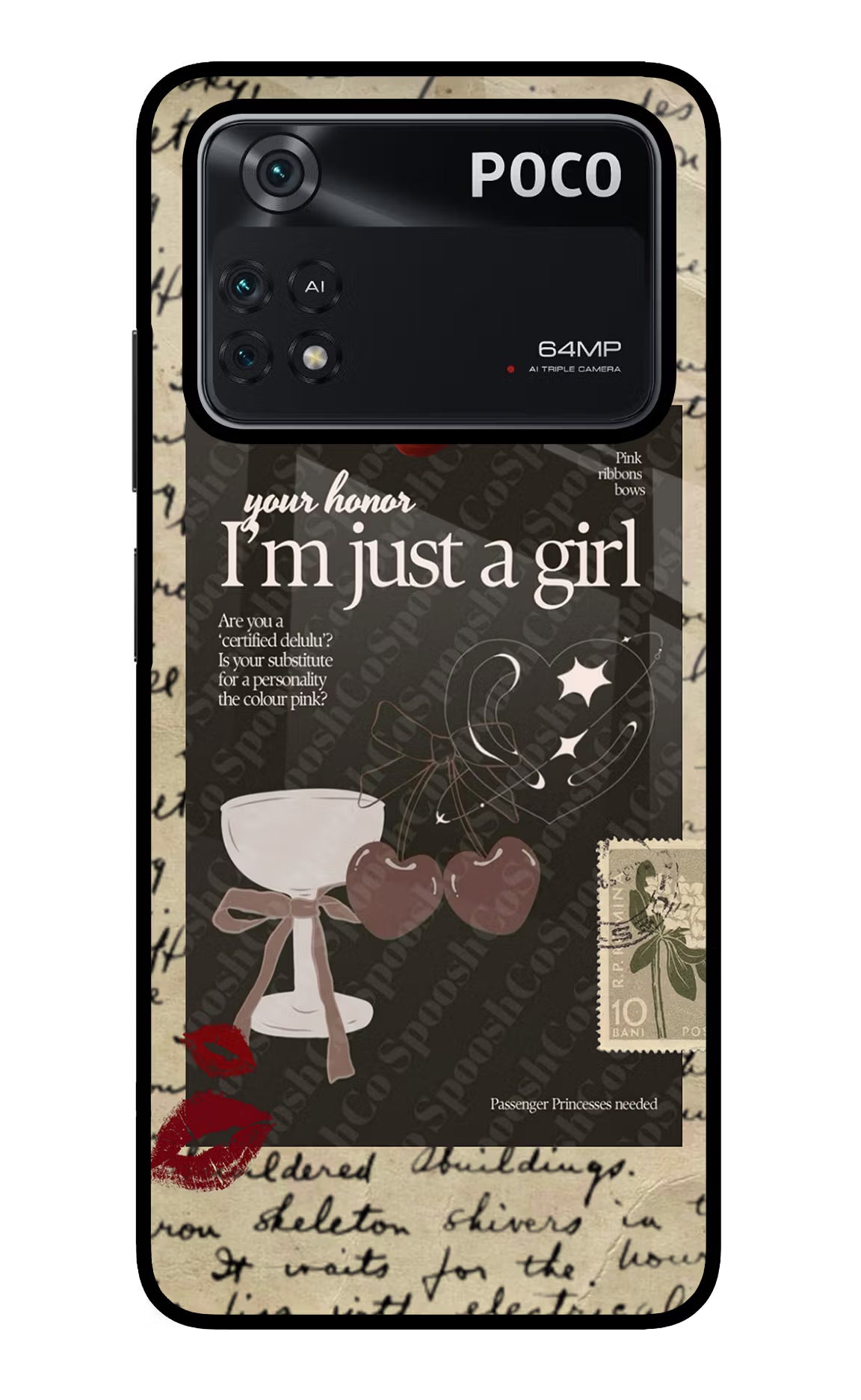 I am just a girl Poco M4 Pro 4G Glass Case