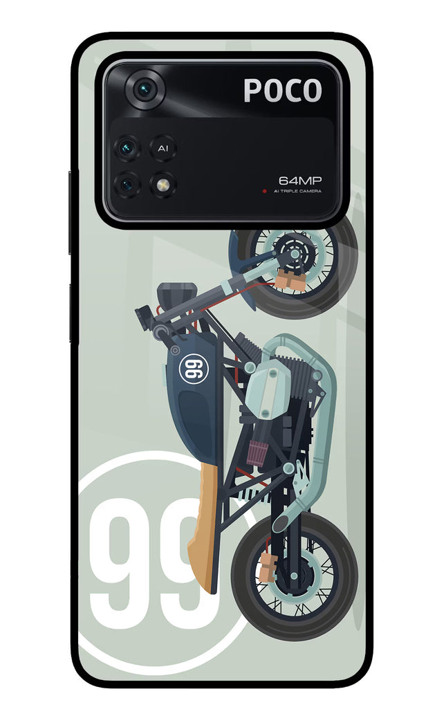 Classic Cafe Racer 99 Poco M4 Pro 4G Glass Case