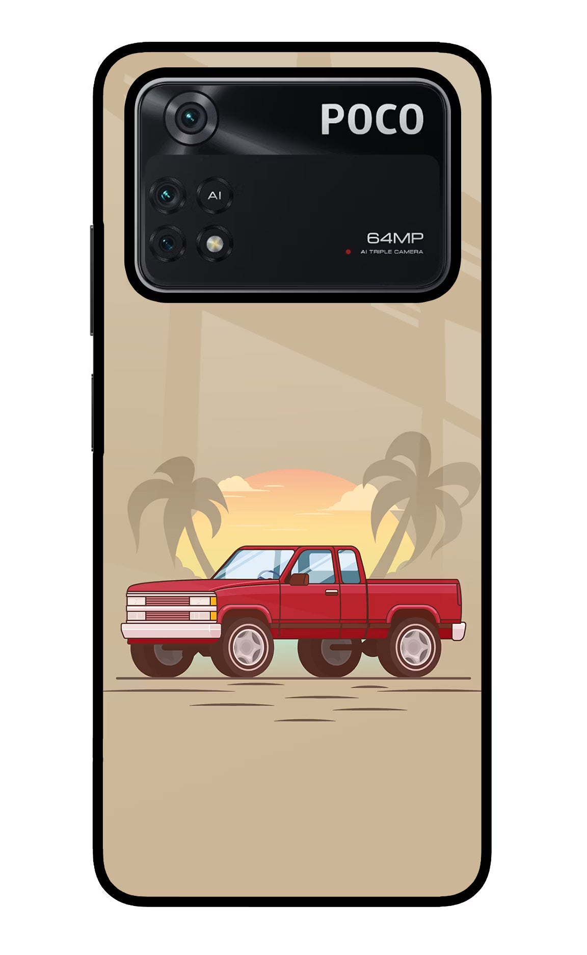 Desert Classic Drive Poco M4 Pro 4G Glass Case