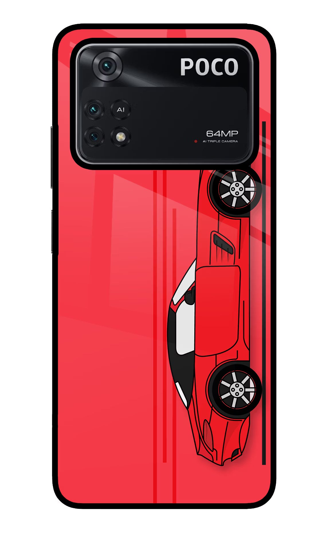 Red Velocity Poco M4 Pro 4G Glass Case