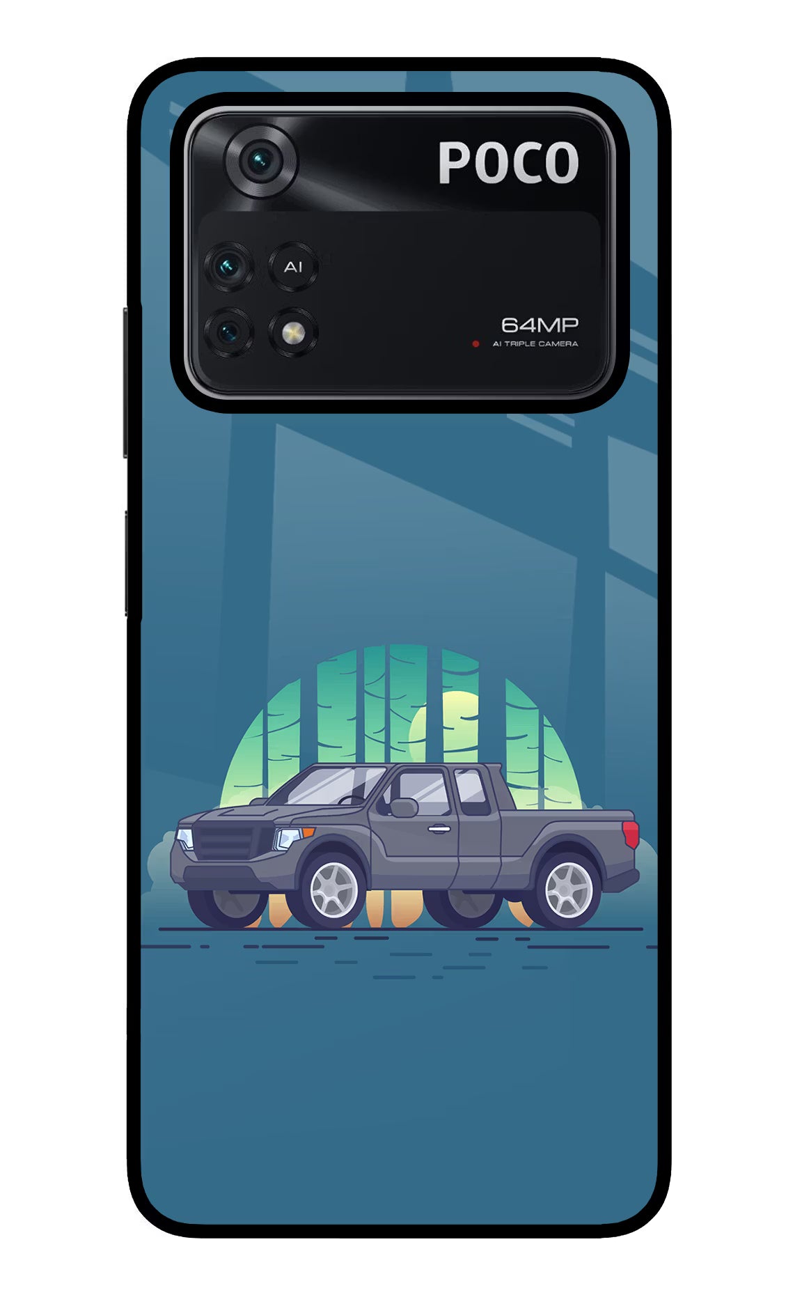 Retro Garage Vibe Poco M4 Pro 4G Glass Case