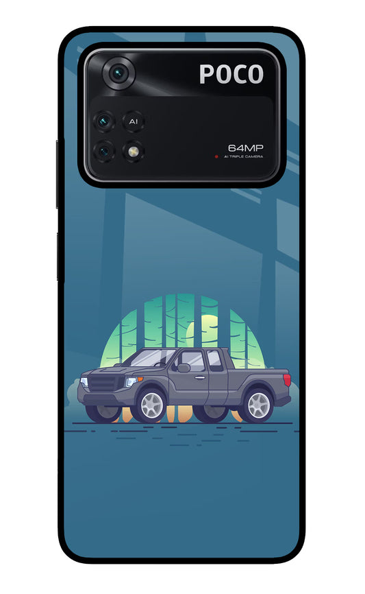 Retro Garage Vibe Poco M4 Pro 4G Glass Case