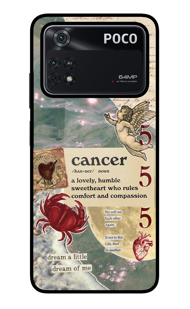 Cancer Zodiac Poco M4 Pro 4G Glass Case